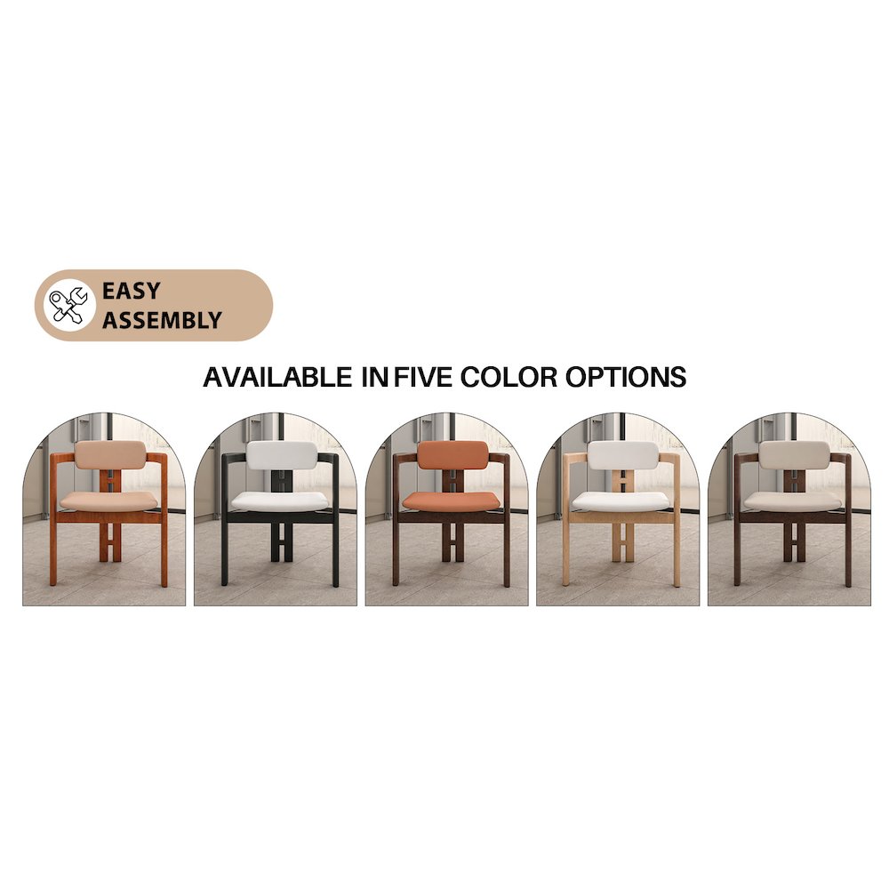 Velo Series Modern Dining Chair in Walnut Color Wood with Toupe Seat