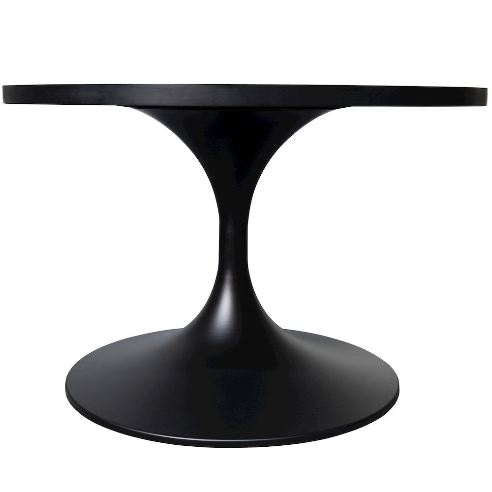 Verve Coffee Table Black base with 27" round Black Marble MDF top