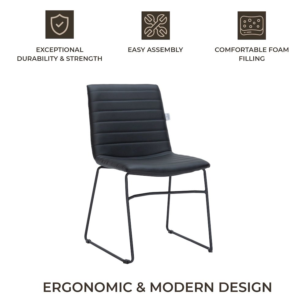Zylar Series Office Guest Chair in Black Leather