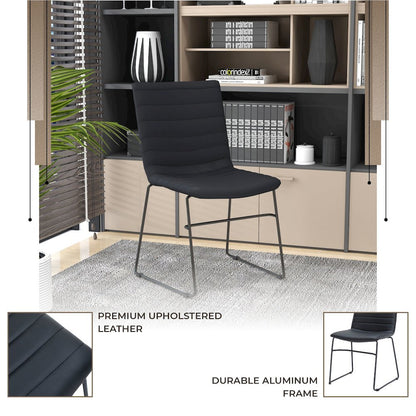 Zylar Series Office Guest Chair in Black Leather