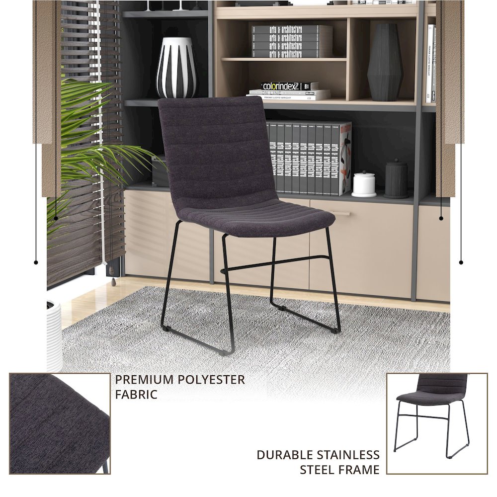 Zylar Series Office Guest Chair in Brown Fabric