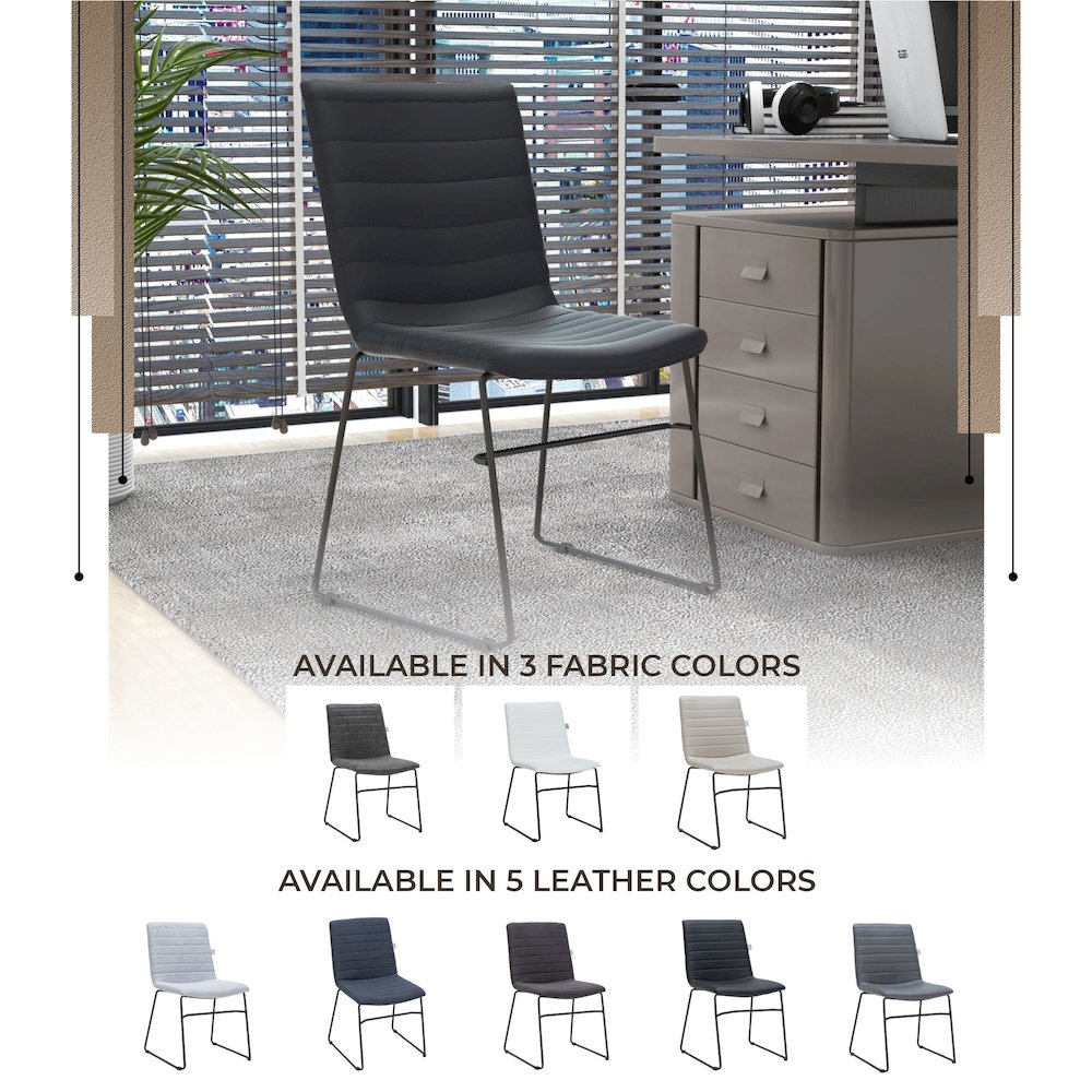 Zylar Series Office Guest Chair in Black Leather