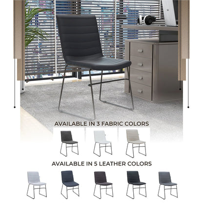 Zylar Series Office Guest Chair in Black Leather