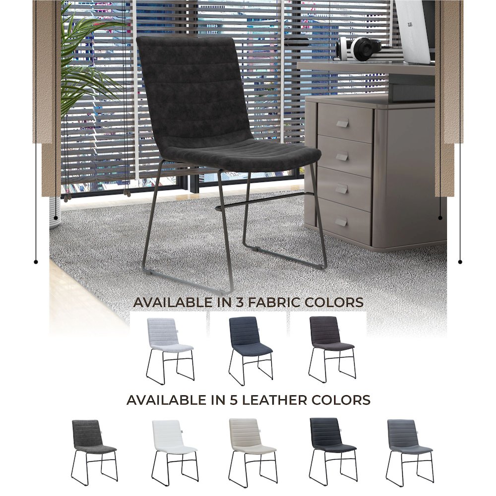 Zylar Series Office Guest Chair in Charcoal Leather