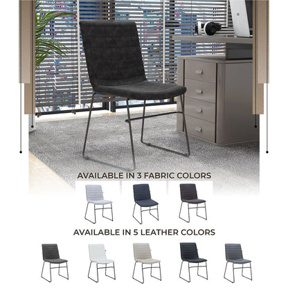 Zylar Series Office Guest Chair in Charcoal Leather