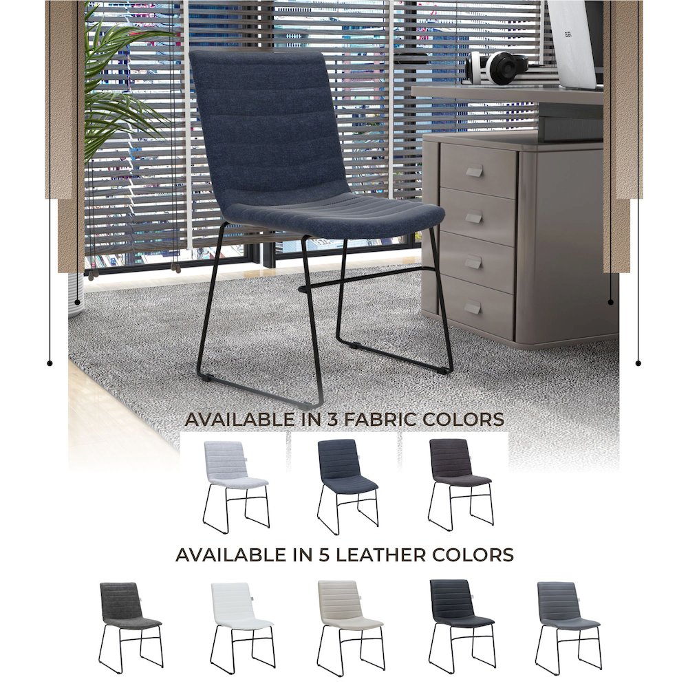 Zylar Series Office Guest Chair in Dark Blue Fabric