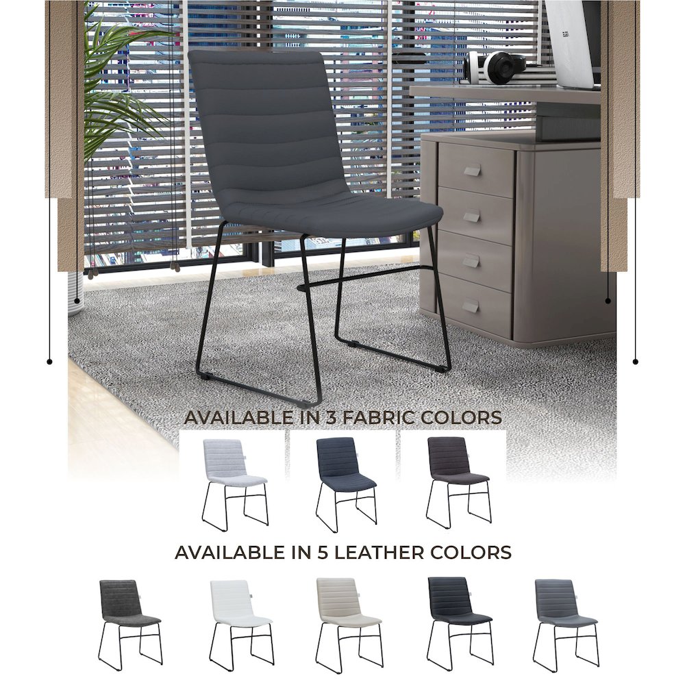 Zylar Series Office Guest Chair in Grey Leather