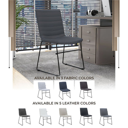 Zylar Series Office Guest Chair in Grey Leather