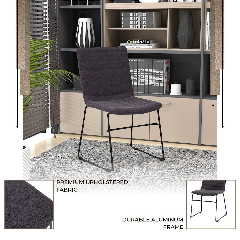 Zylar Series Office Guest Chair in Brown Fabric