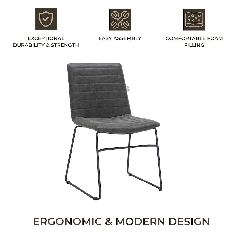 Zylar Series Office Guest Chair in Charcoal Leather