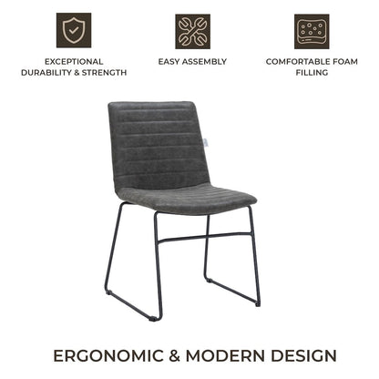 Zylar Series Office Guest Chair in Charcoal Leather