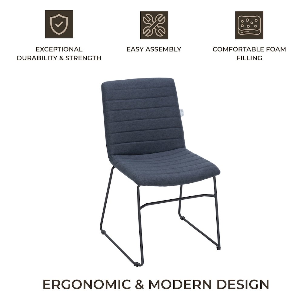 Zylar Series Office Guest Chair in Dark Blue Fabric