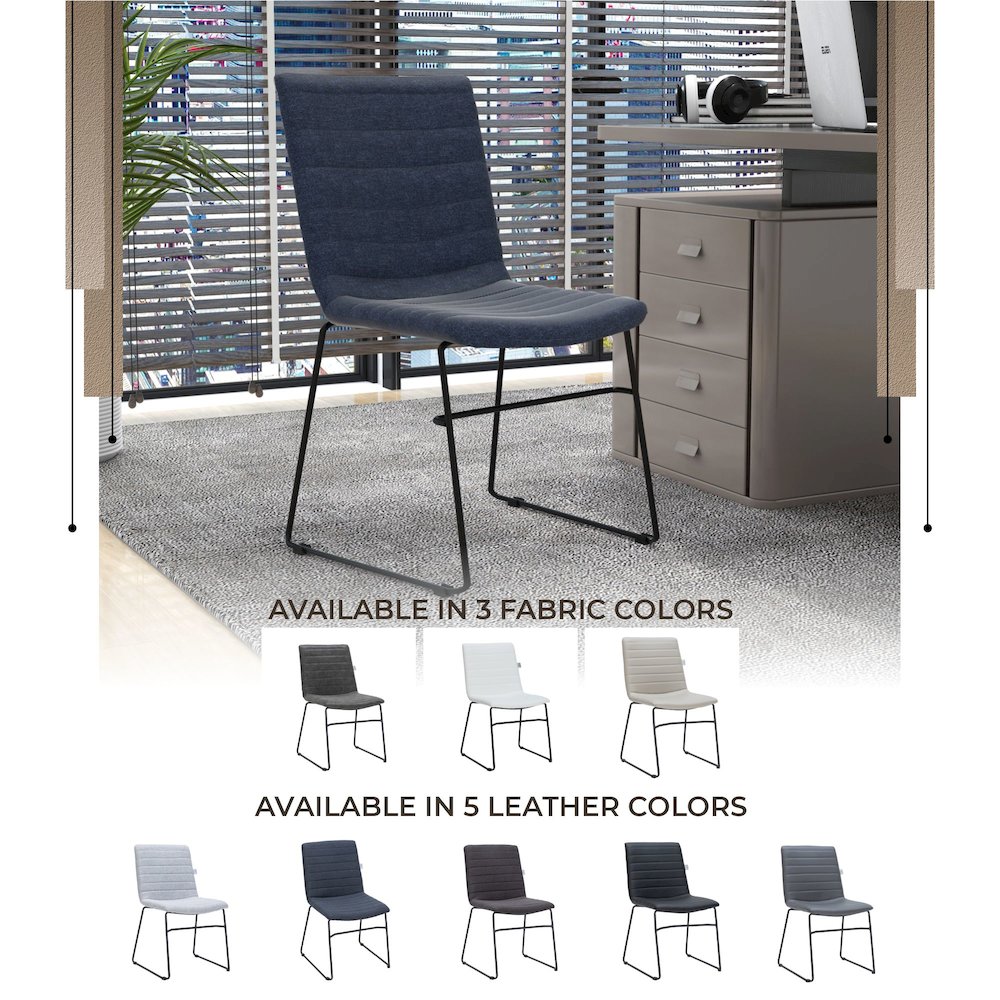 Zylar Series Office Guest Chair in Dark Blue Fabric