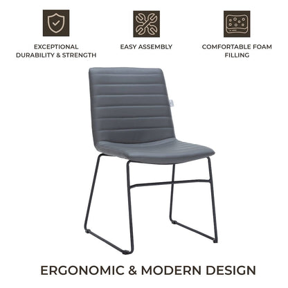 Zylar Series Office Guest Chair in Grey Leather