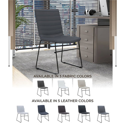 Zylar Series Office Guest Chair in Grey Leather