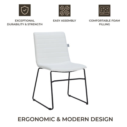 Zylar Series Office Guest Chair in White Leather