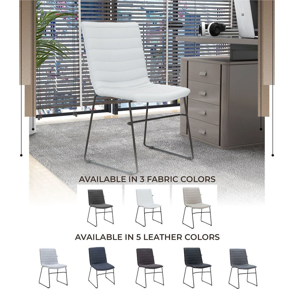 Zylar Series Office Guest Chair in White Leather