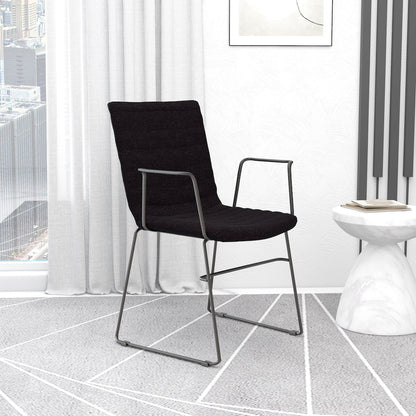 Zylar Series Office Guest Arm Chair in Brown Fabric