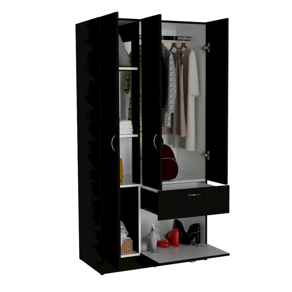 Primavera Armoire Black / White MDF