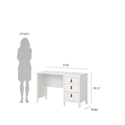Madrid 2-Piece Home Office Set with Desk and Bookcase, White