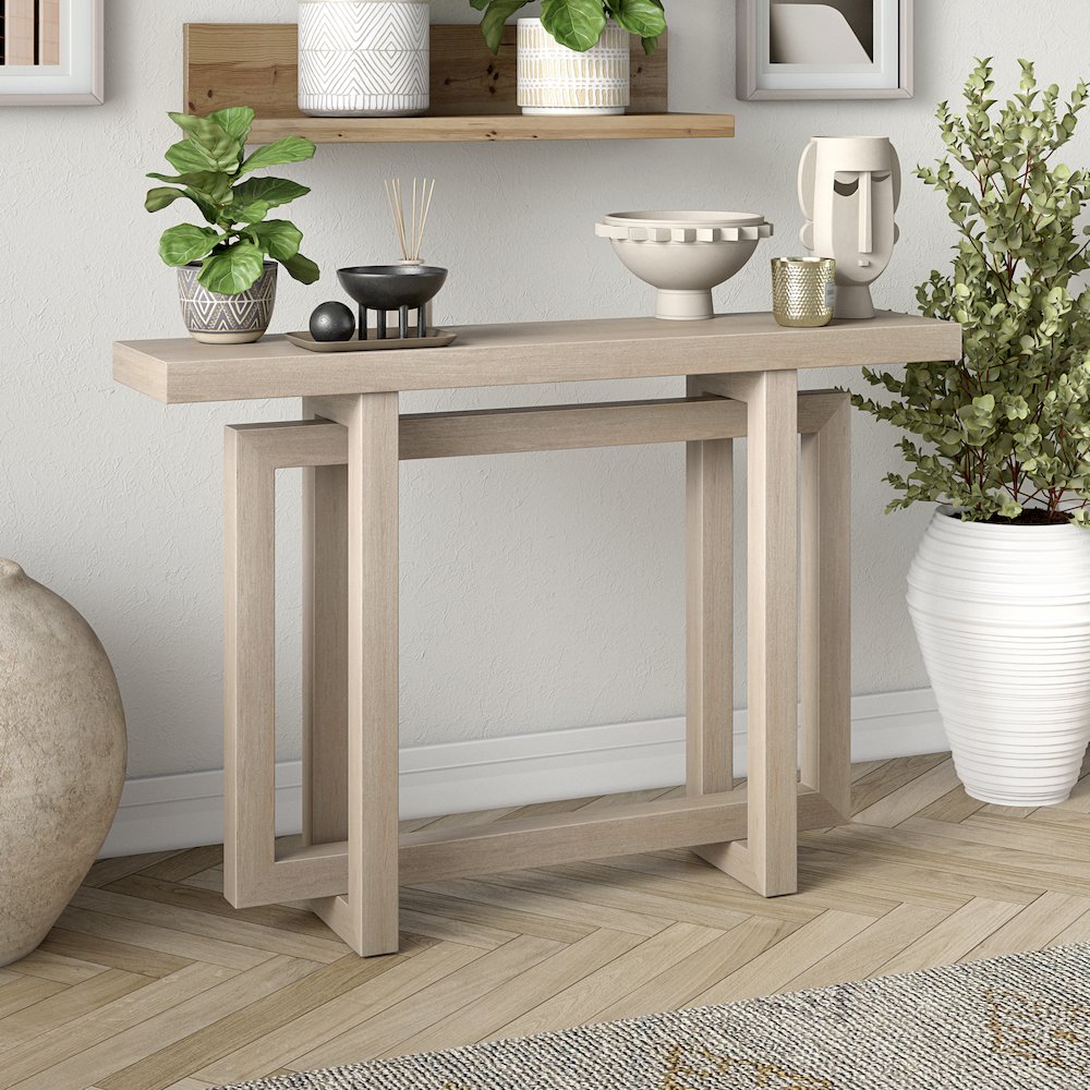 Breslow 44" Wide Rectangular Console Table in Alder White