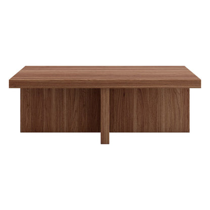 Elna 44" Wide Rectangular Coffee Table in Satin Walnut