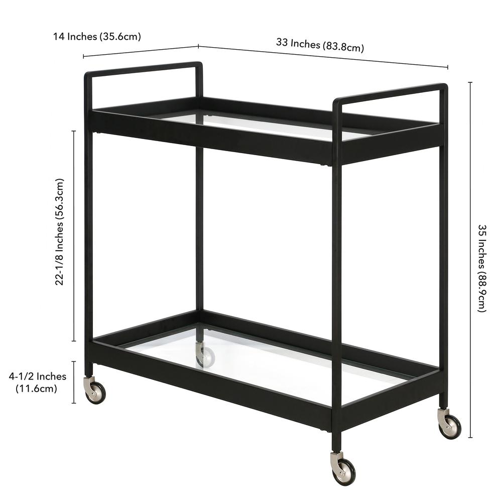 Cooper 33'' Wide Rectangular Bar Cart in Blackened Bronze