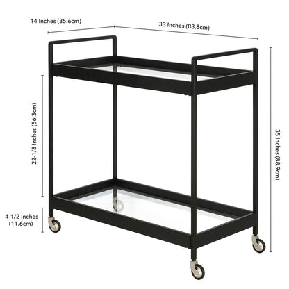 Cooper 33'' Wide Rectangular Bar Cart in Blackened Bronze