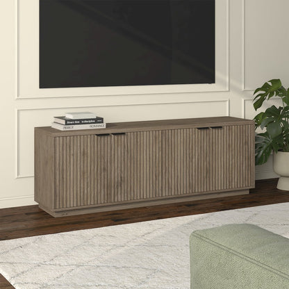 Mansfield Rectangular TV Stand for TV's up to 78" in Antiqued Gray Oak