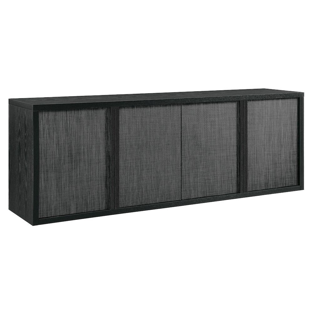 Kai Rectangular TV Stand for TV's up to 75" in Black Grain