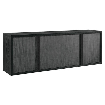 Kai Rectangular TV Stand for TV's up to 75" in Black Grain