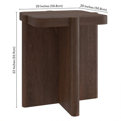 Henn&Hart 20" Modern Square End Table, Side Table , Nightstand with X-Base for