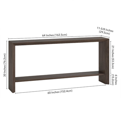 Osman 64" Wide Rectangular Console Table in Alder Brown