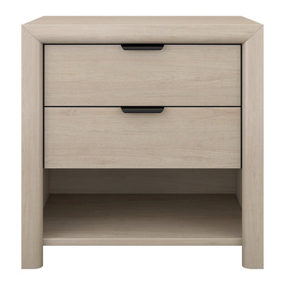 Henn&Hart 24" Modern Wooden Rectangular Nightstand, Side Table with 2 Storage
