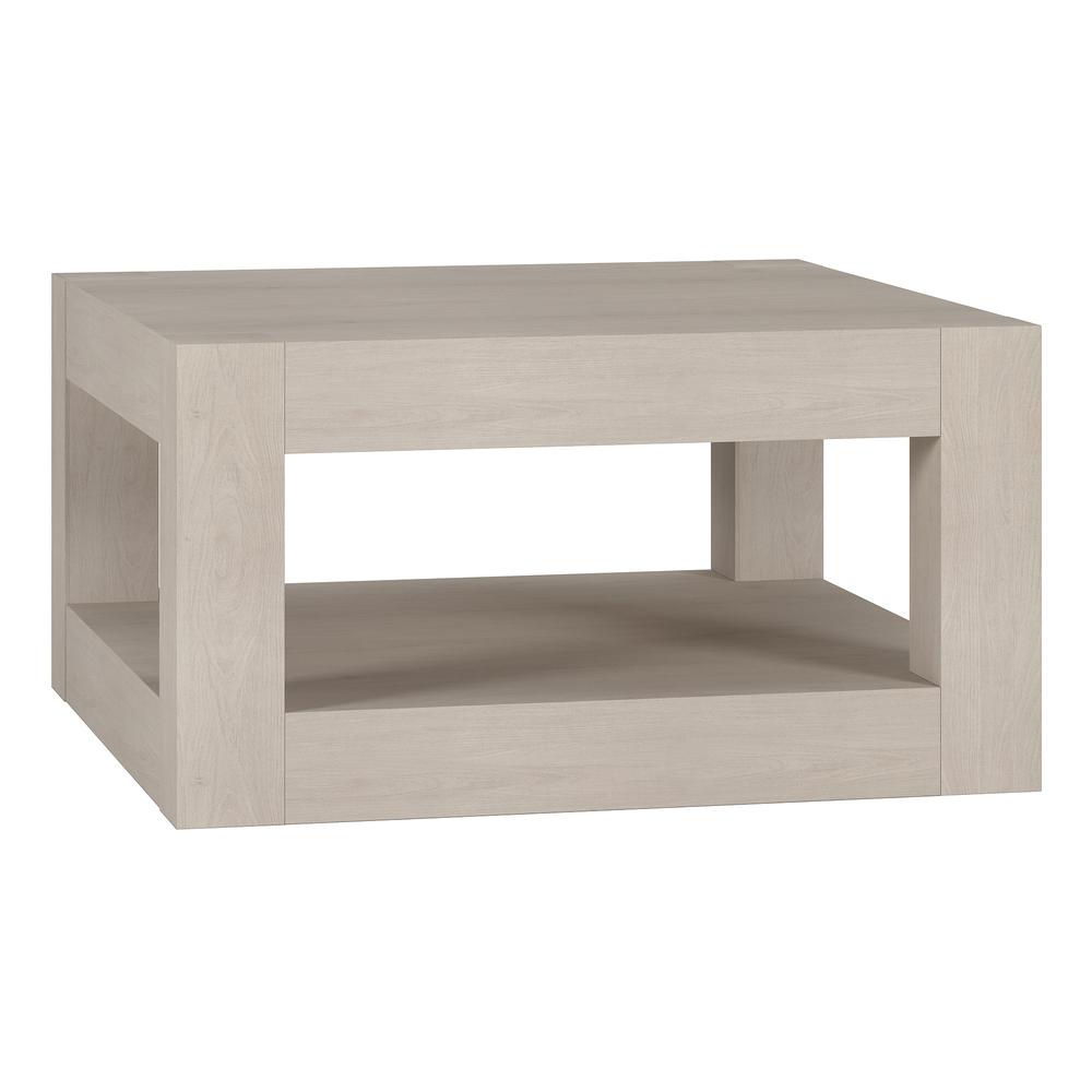 Hughes 32" Wide Square Coffee Table in Alder White