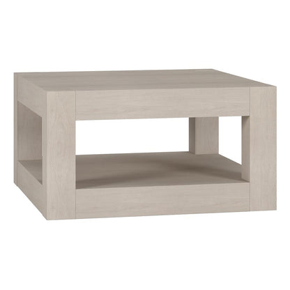 Hughes 32" Wide Square Coffee Table in Alder White
