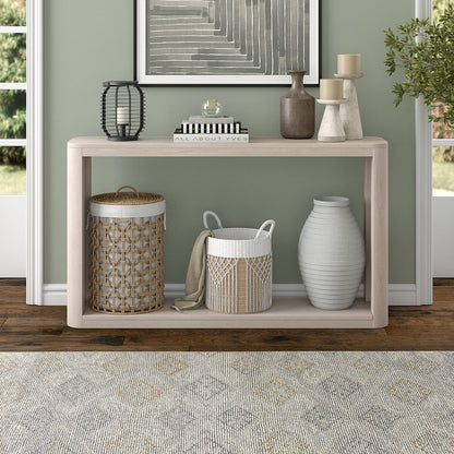 Kellan 52" Wide Rectangular Console Table in Alder White