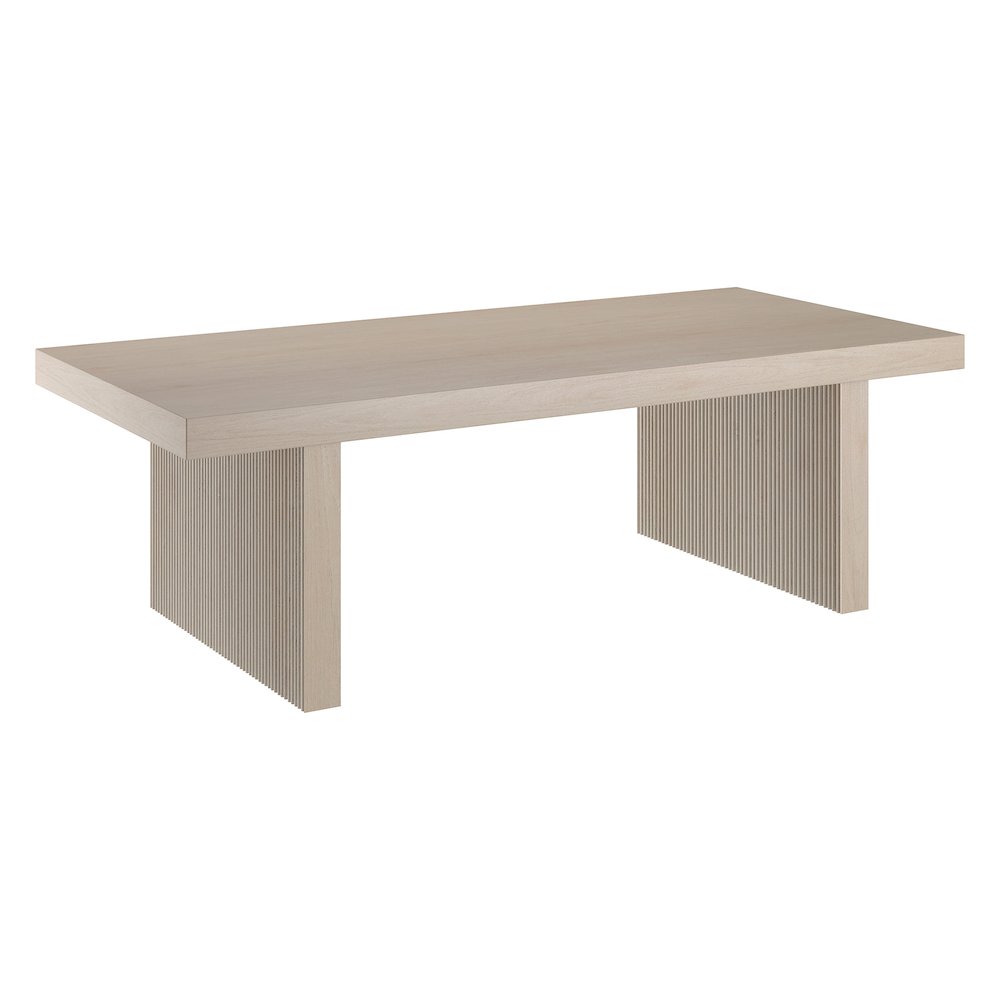 Soren 48" Wide Rectangular Coffee Table in Alder White