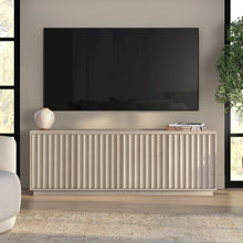Bourne Rectangular Fluted TV Stand for TV's up to 75" in Alder White