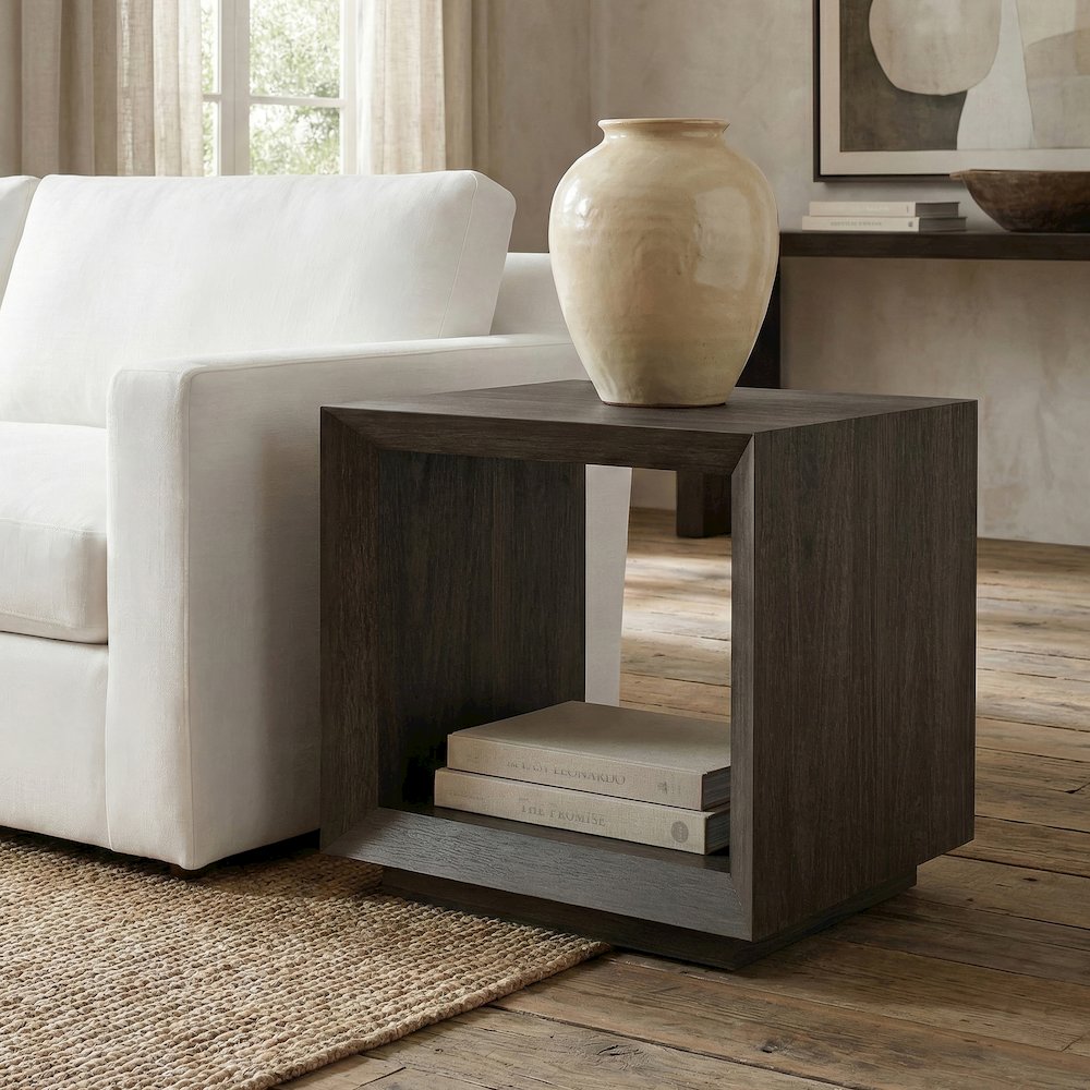 Henn&Hart 22'' Modern Rectangular End Table Side Table, Nightstand with Open