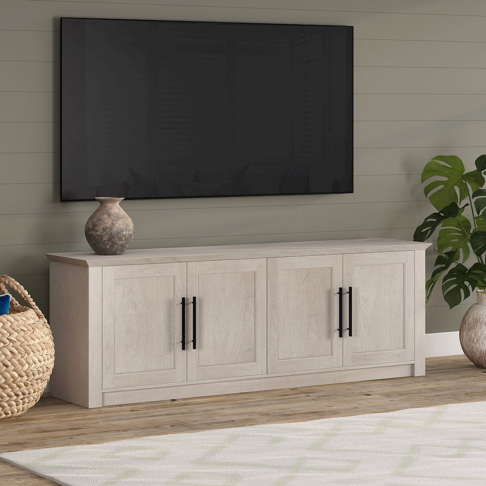 Thornwell Rectangular TV Stand for TV's up to 78" in Alder White