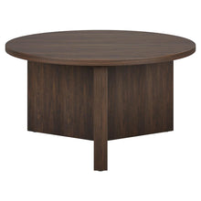 Anders 32" Wide Round Coffee Table in Alder Brown