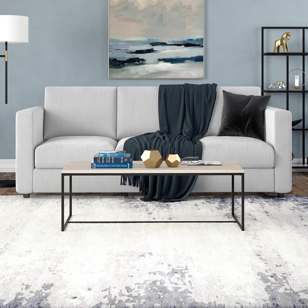 Boone 47" Wide Rectangular Coffee Table in Alder White