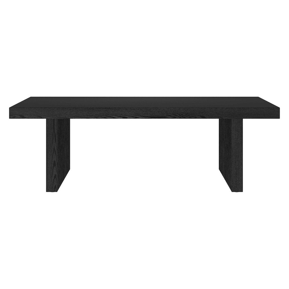 Soren 48" Wide Rectangular Coffee Table in Black Grain