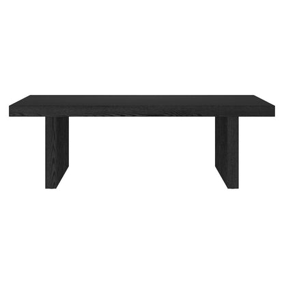 Soren 48" Wide Rectangular Coffee Table in Black Grain