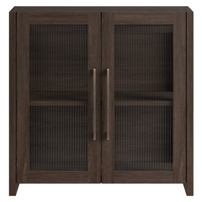 Clarkson 32" Wide Rectangular Accent Cabinet in Brown Oak