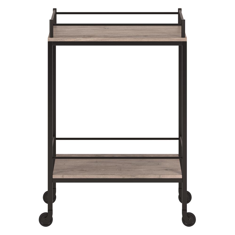 Barnes 23.5'' Wide Rectangular Bar Cart in Antiqued Gray Oak