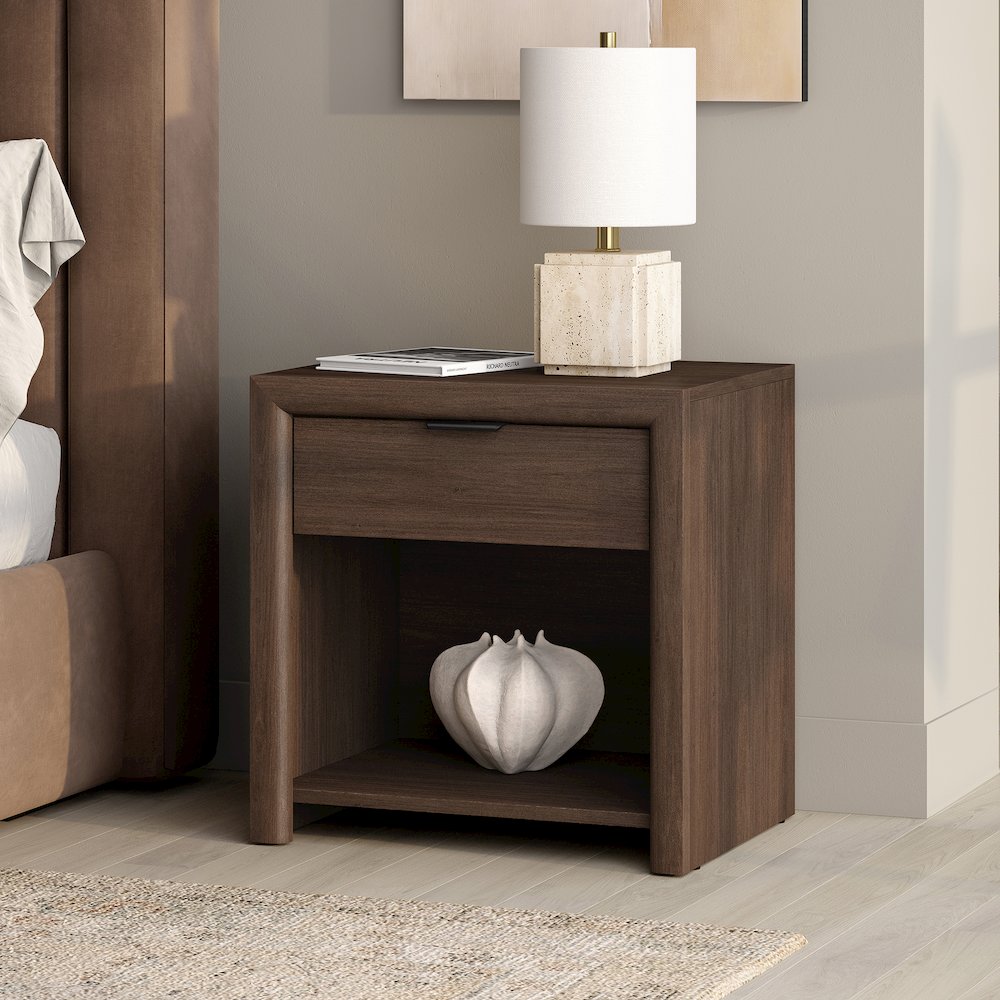Henn&Hart 24" Modern Rectangular Nightstand, Side Table with Storage Drawer and