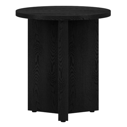Anders 20" Wide Round Side Table in Black Grain