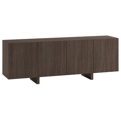 Henn&Hart Fluted TV Stand for TVs up to 75'' with 4 Ribbed Doors, 3 Storage